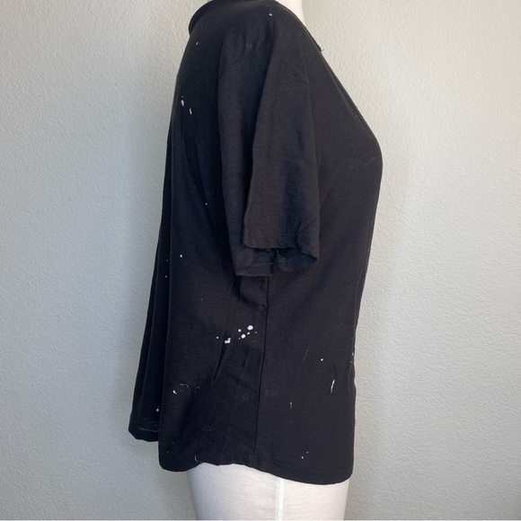 MICHELLE BY COMUNE New With Tags paint spatter T-shirt torn neckline - Picture 3 of 12